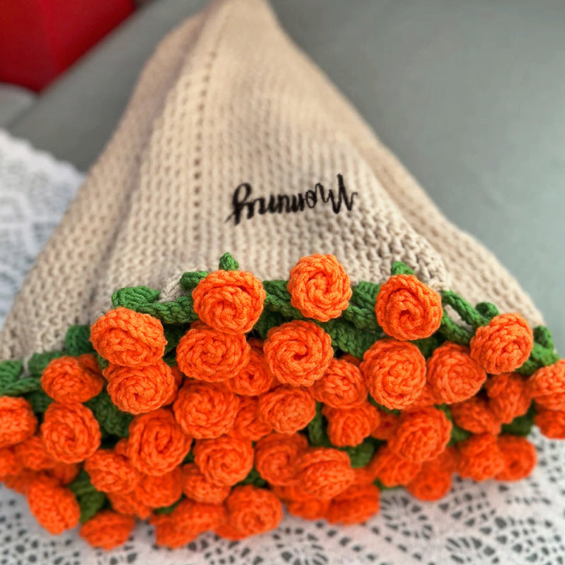 CozyBloom – Hand-Knitted Rose Blanket DIY Kit