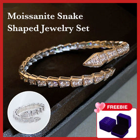 SerpentGlow – Zircon Snake Shaped Open Cuff Bracelet