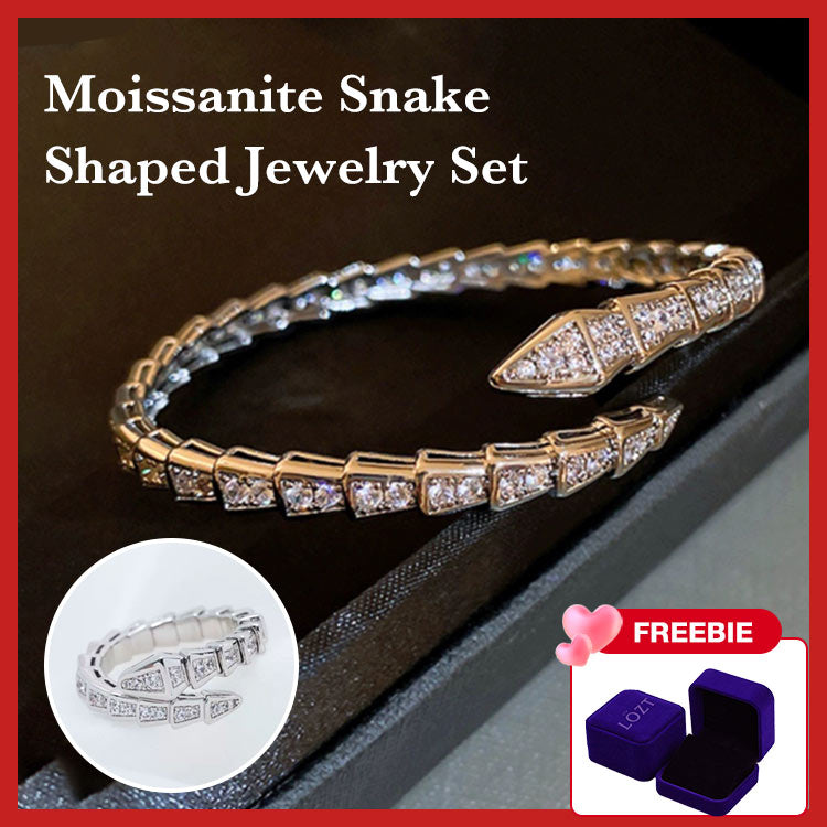 SerpentGlow – Zircon Snake Shaped Open Cuff Bracelet