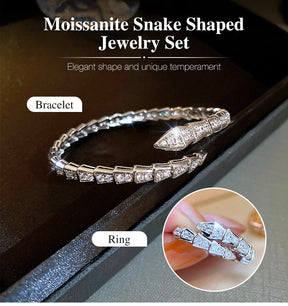 SerpentGlow – Zircon Snake Shaped Open Cuff Bracelet