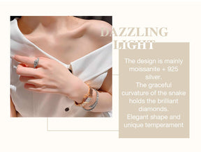 SerpentGlow – Zircon Snake Shaped Open Cuff Bracelet