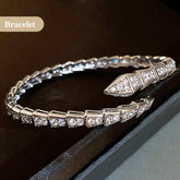 SerpentGlow – Zircon Snake Shaped Open Cuff Bracelet