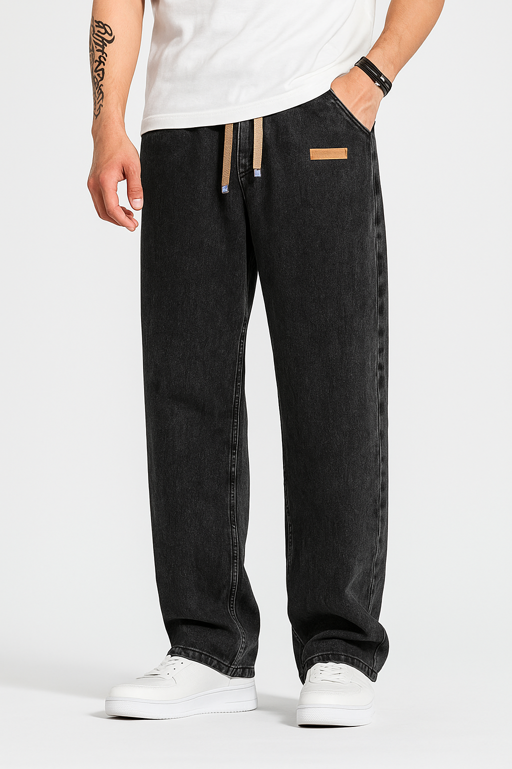 FlexCore – Modern Drawstring Denim Pants