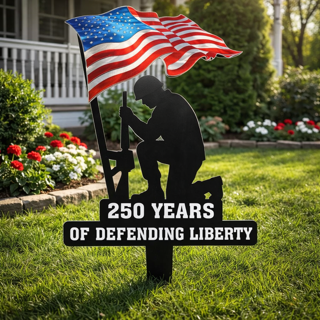 LibertyForge – 250 Years of Defending Liberty Metal Garden Stake