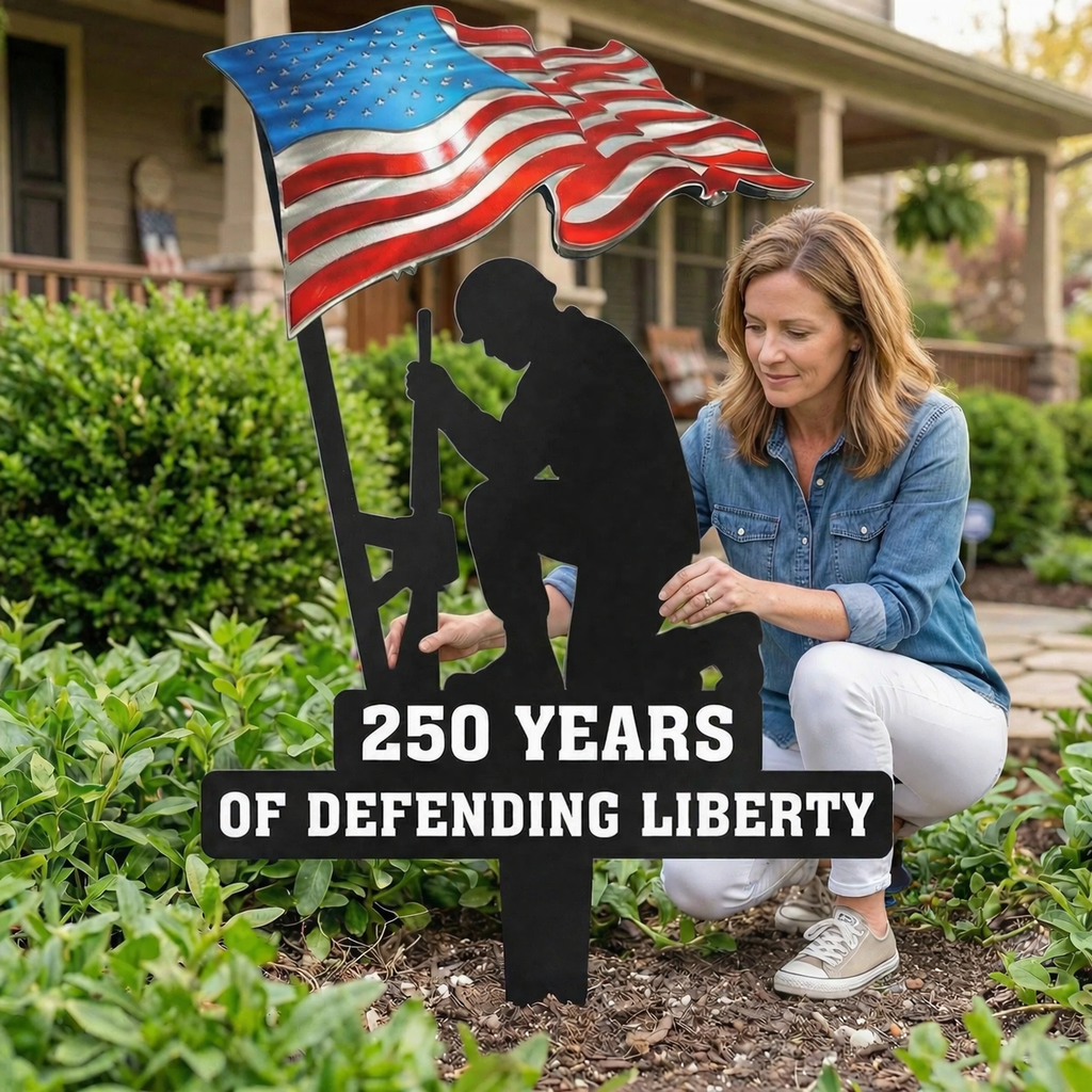 LibertyForge – 250 Years of Defending Liberty Metal Garden Stake