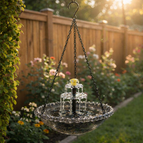 Solar Cascade Hanging Bird Bath Fountain
