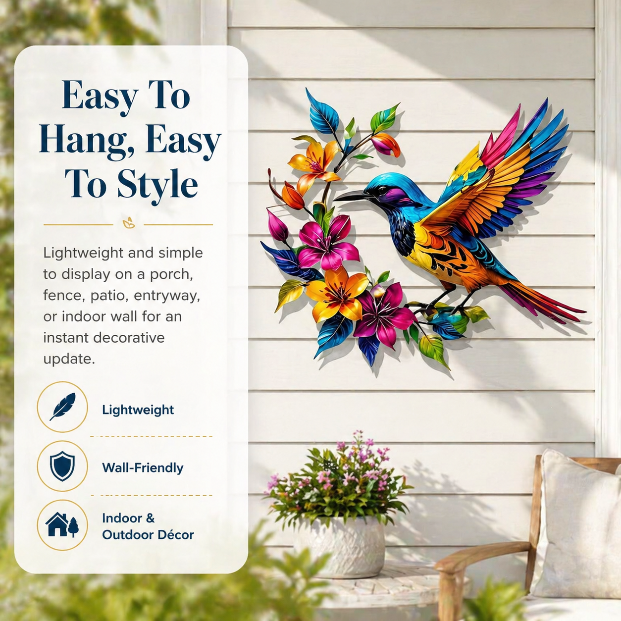 BloomForge – Hummingbird Metal Wall Art
