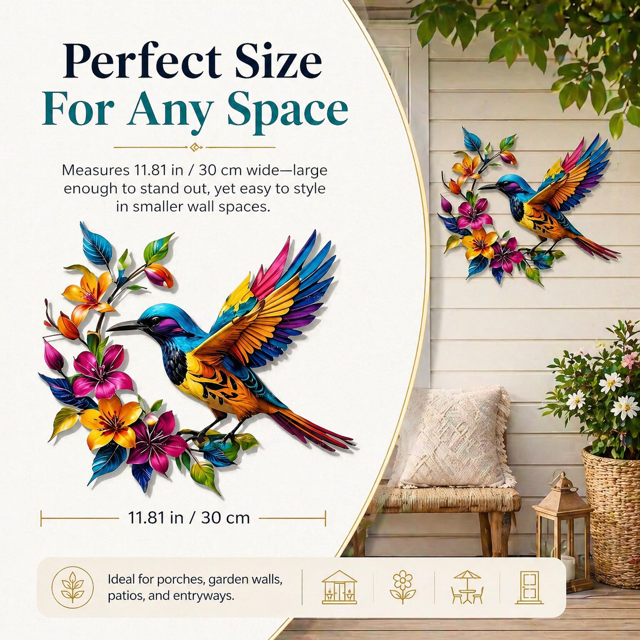 BloomForge – Hummingbird Metal Wall Art