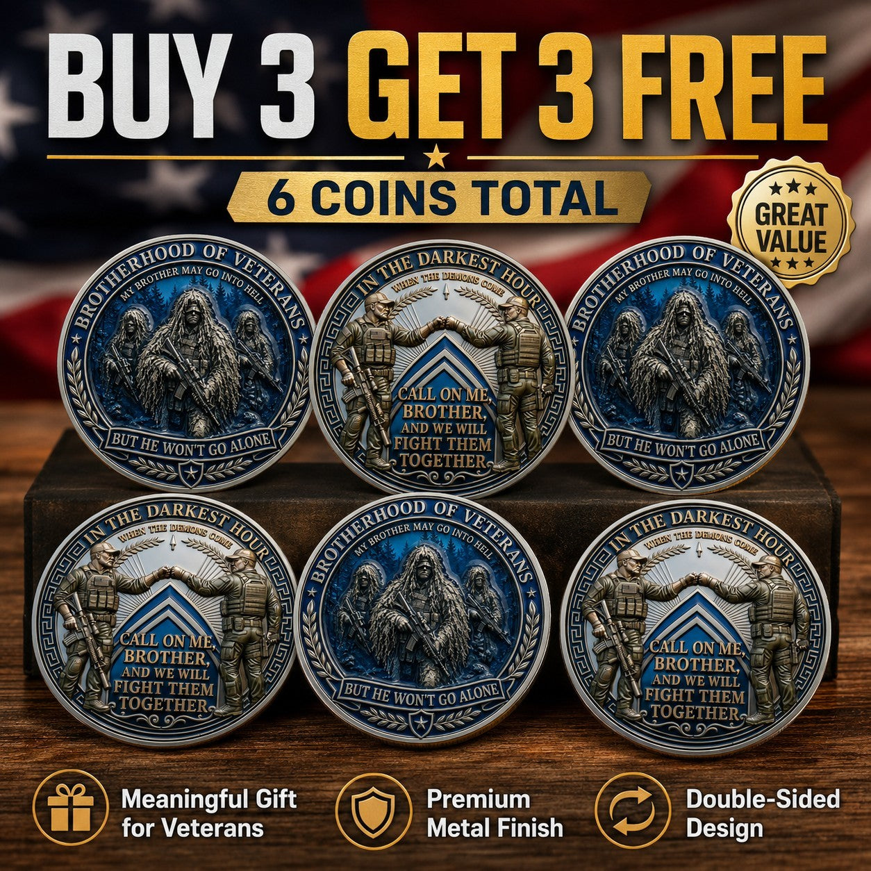 BattleBond – Veteran Loyalty Challenge Coin