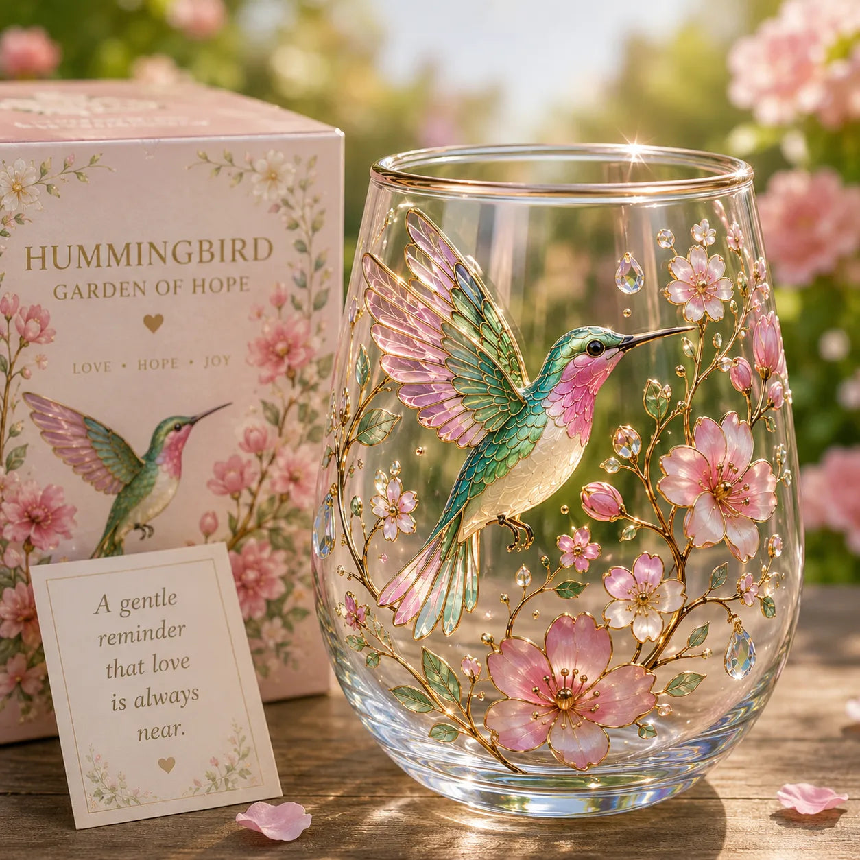 MorningMuse – Elegant Hummingbird Tea Glass