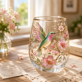 MorningMuse – Elegant Hummingbird Tea Glass