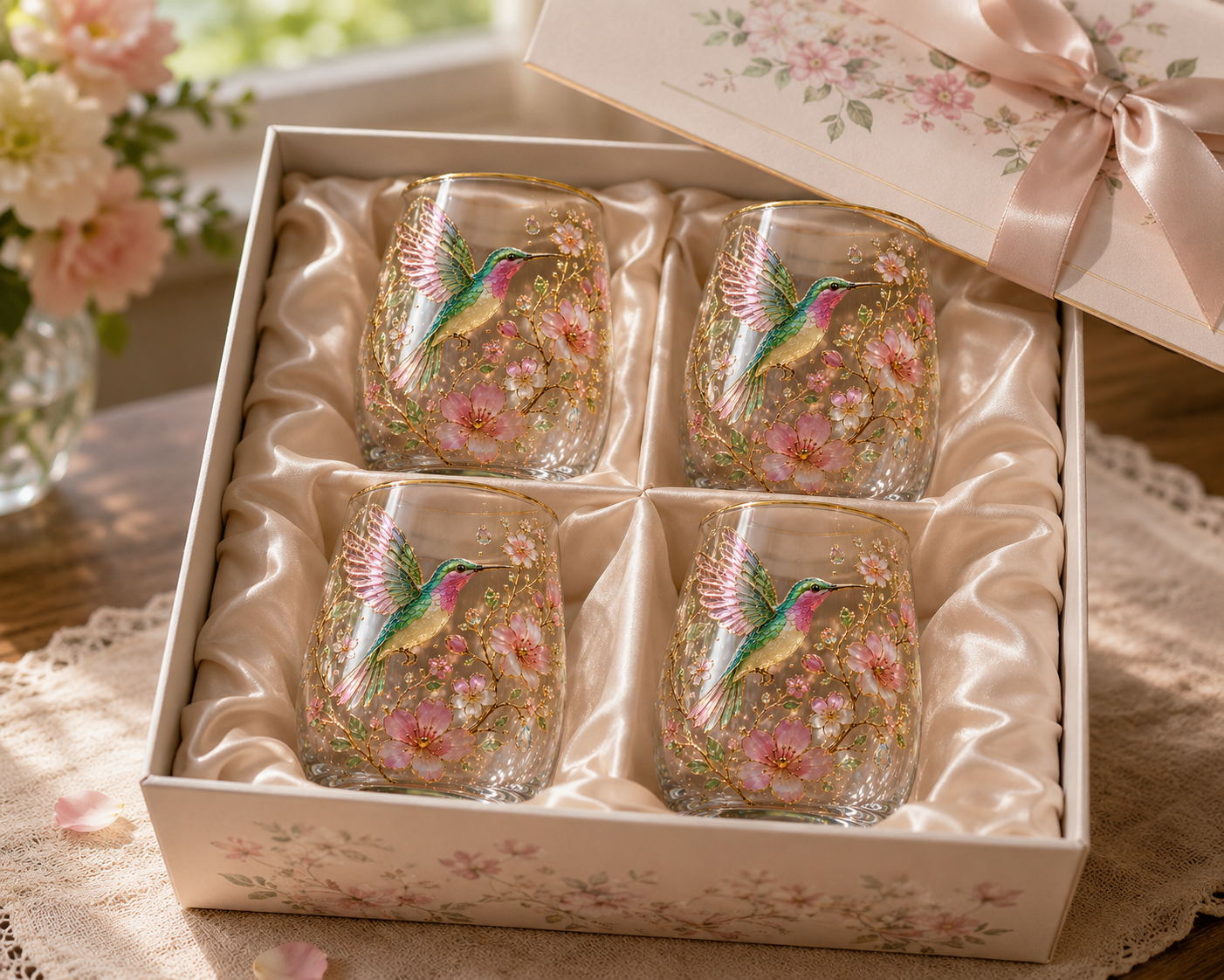 MorningMuse – Elegant Hummingbird Tea Glass