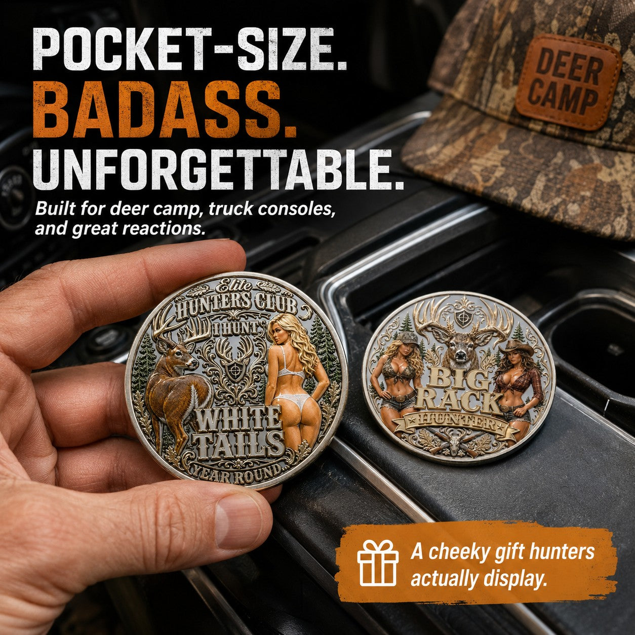 Campfire Bucks – Hunting Humor Coin