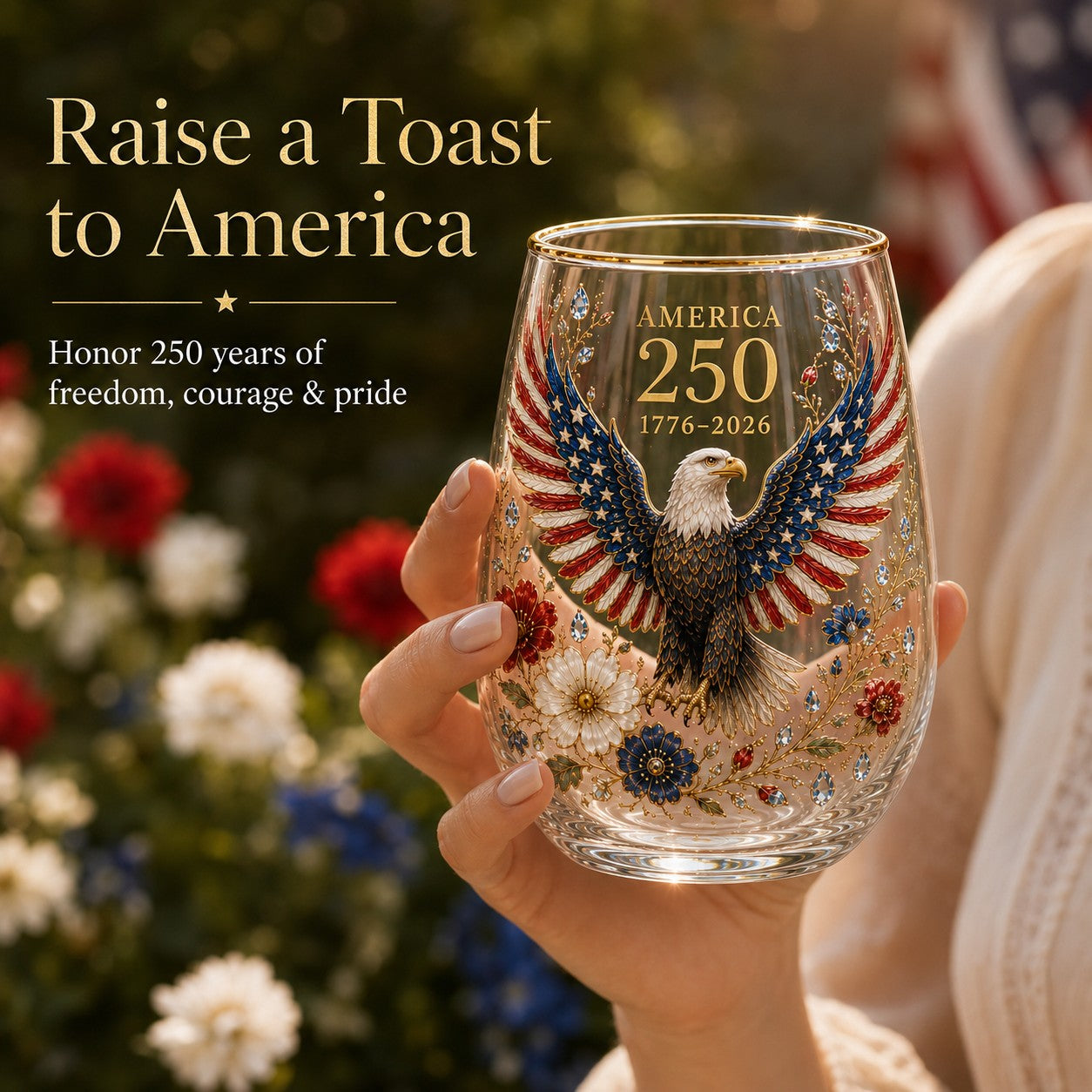 ValorSpirit – America 250 Commemorative Glass Tumbler