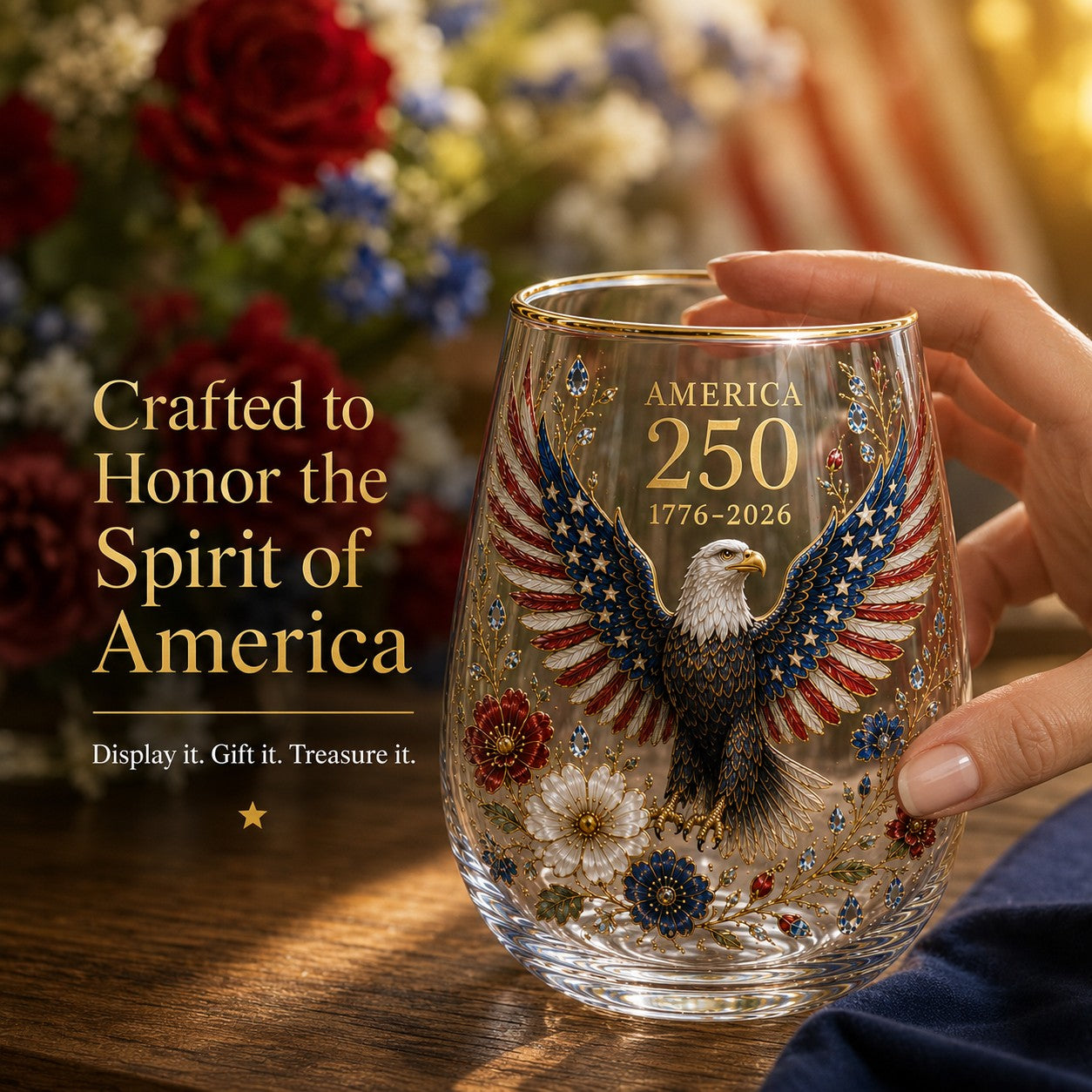 ValorSpirit – America 250 Commemorative Glass Tumbler