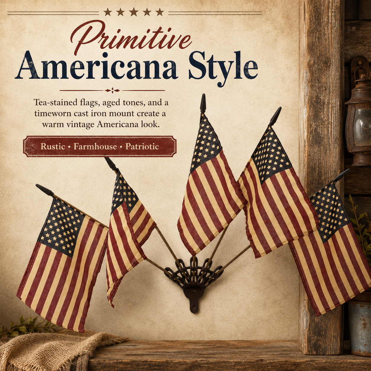 HeritageForge – Rustic Flag Cast Iron Wall Display