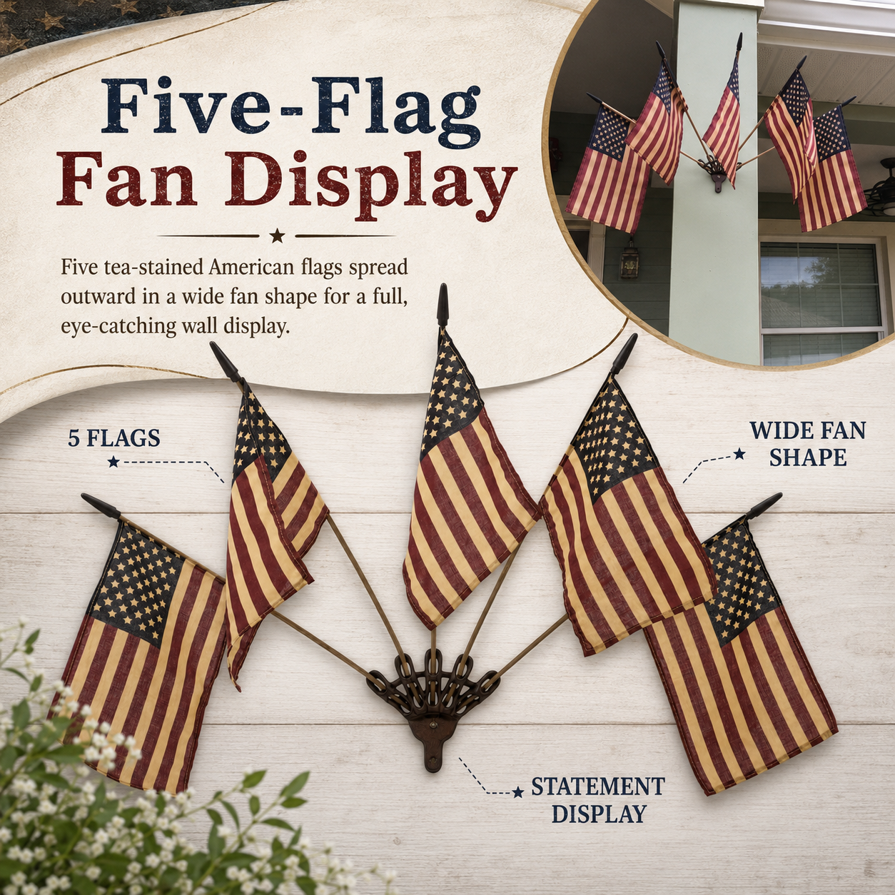 HeritageForge – Rustic Flag Cast Iron Wall Display