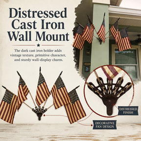 HeritageForge – Rustic Flag Cast Iron Wall Display