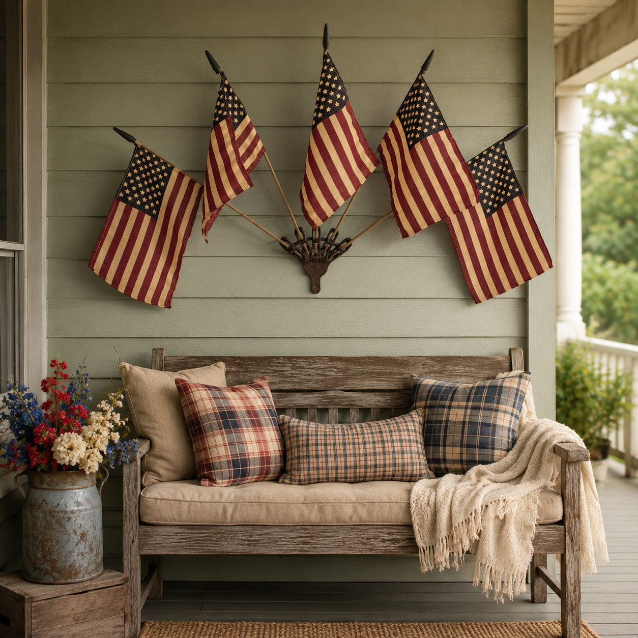 HeritageForge – Rustic Flag Cast Iron Wall Display