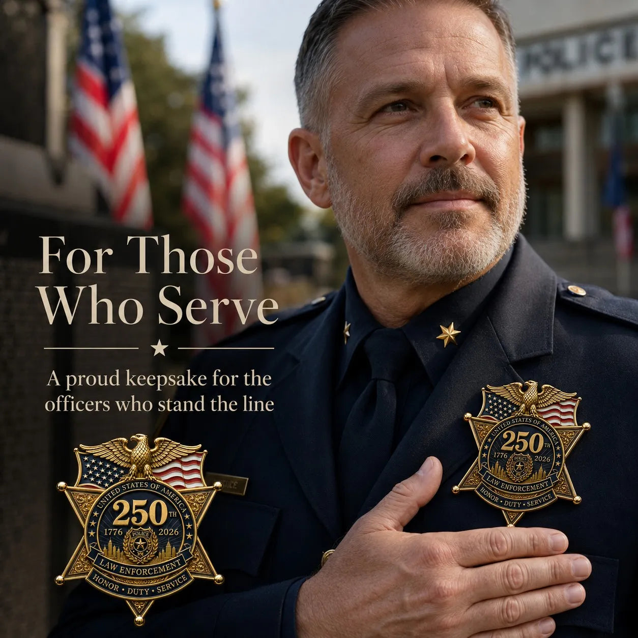 LibertyShield – America 250 Law Enforcement Brooch