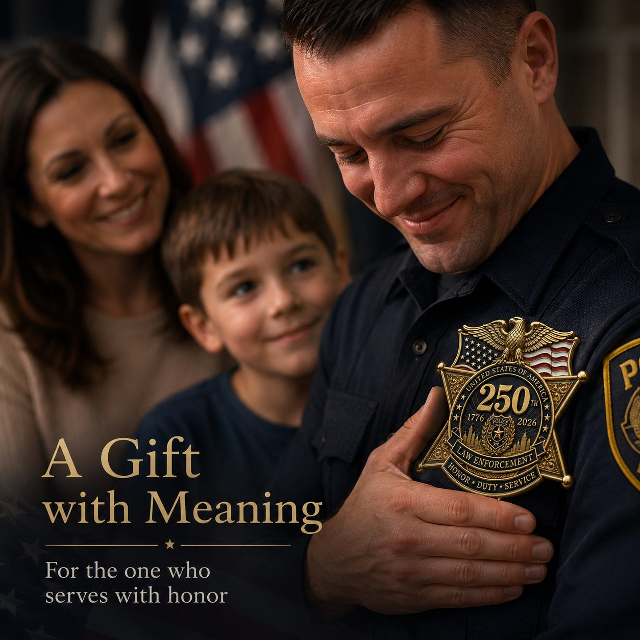 LibertyShield – America 250 Law Enforcement Brooch