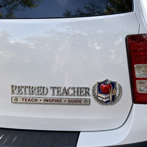 ClassroomLegacy – Retired Teacher Metal Car Emblem