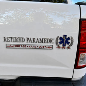 LifeShield – Retired Paramedic Metal Car Emblem