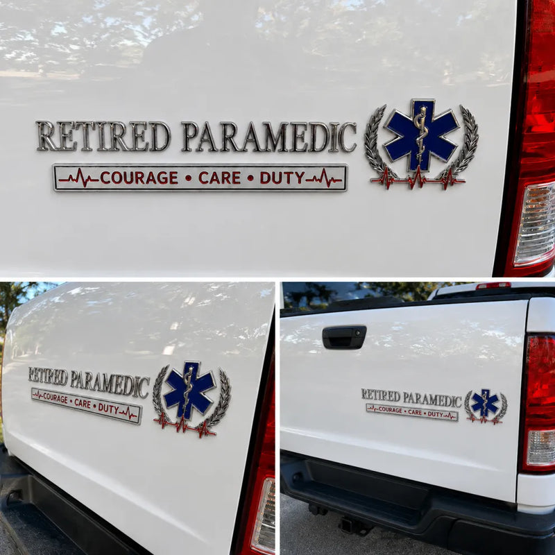 LifeShield – Retired Paramedic Metal Car Emblem