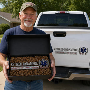 LifeShield – Retired Paramedic Metal Car Emblem