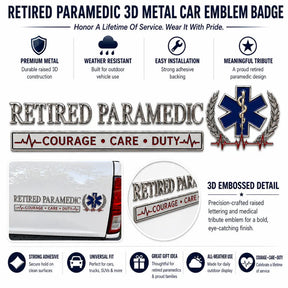 LifeShield – Retired Paramedic Metal Car Emblem