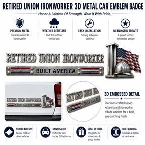 SteelLegacy – Retired Union Ironworker Car Emblem