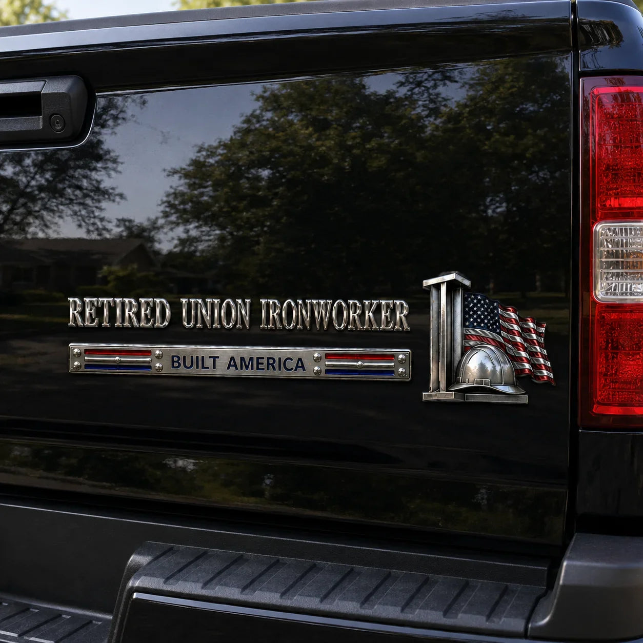 SteelLegacy – Retired Union Ironworker Car Emblem