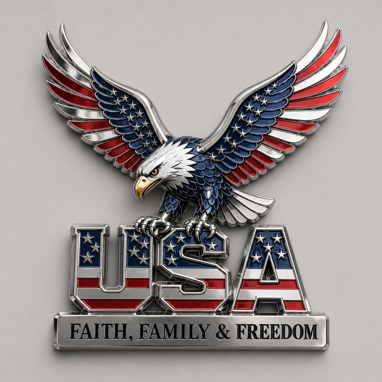 HonorWing – Patriotic USA Metal Emblem