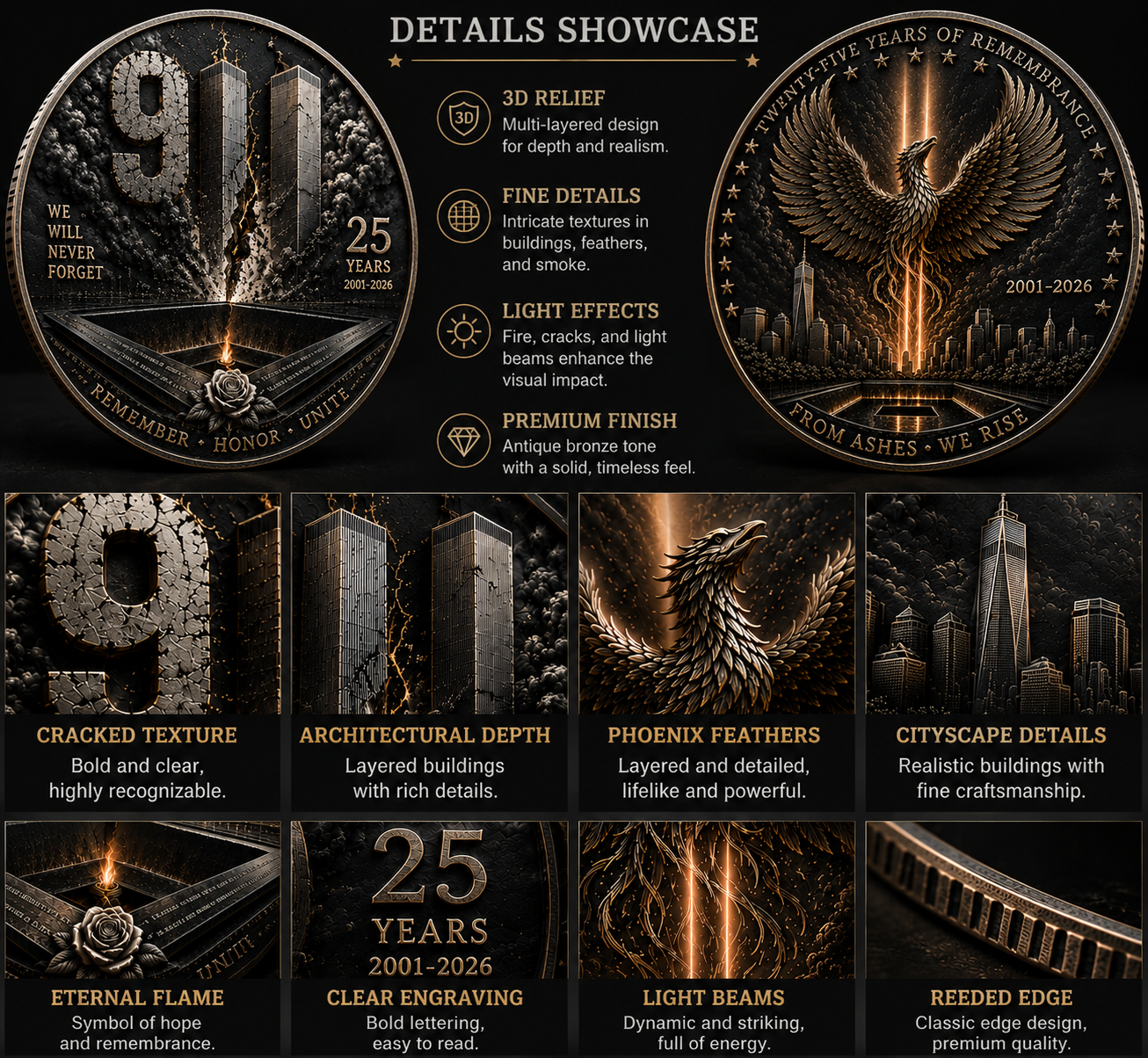 RemembranceHonor - 9/11 25th Anniversary Commemorative Coin