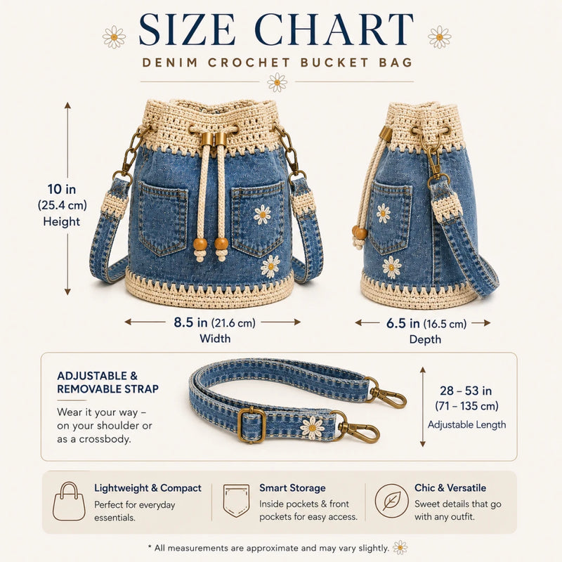 DaisyDenim – Crochet Bucket Bag