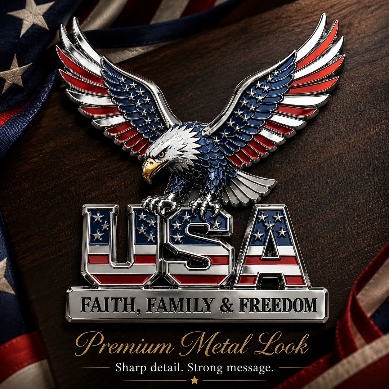 HonorWing – Patriotic USA Metal Emblem