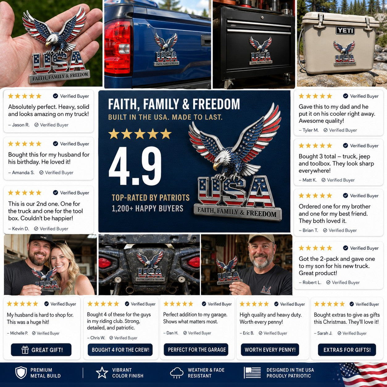 HonorWing – Patriotic USA Metal Emblem