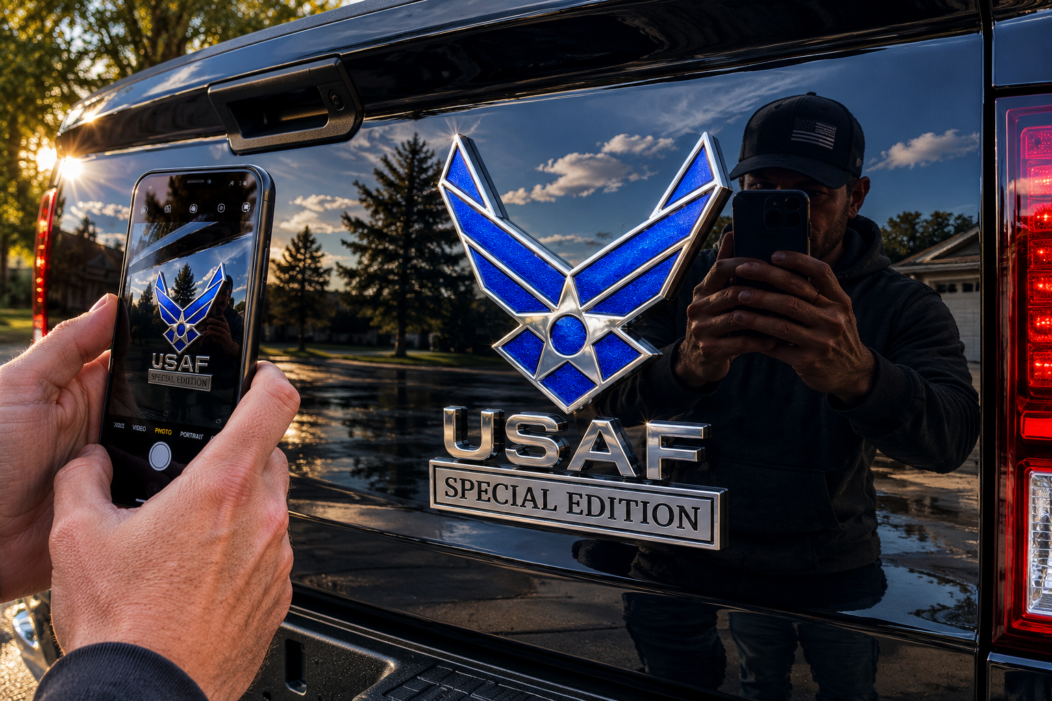 BlueValor – Air Force Metal Car Emblem