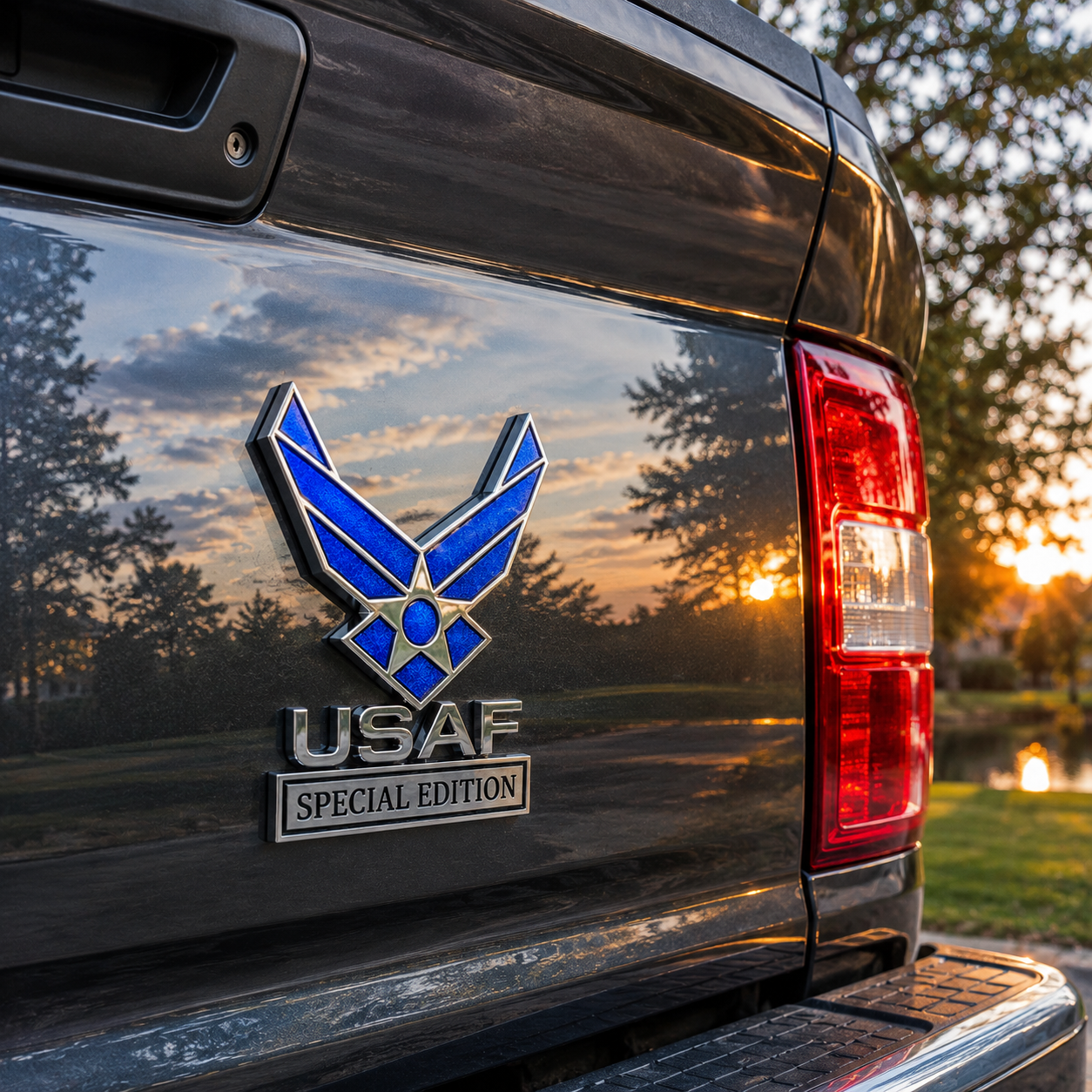 BlueValor – Air Force Metal Car Emblem