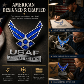 BlueValor – Air Force Metal Car Emblem