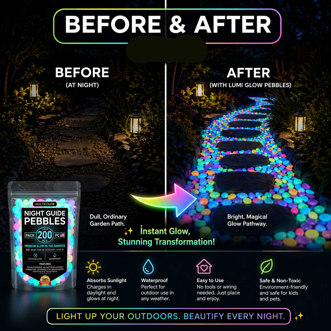 AuraPebble – Glow Garden Stones