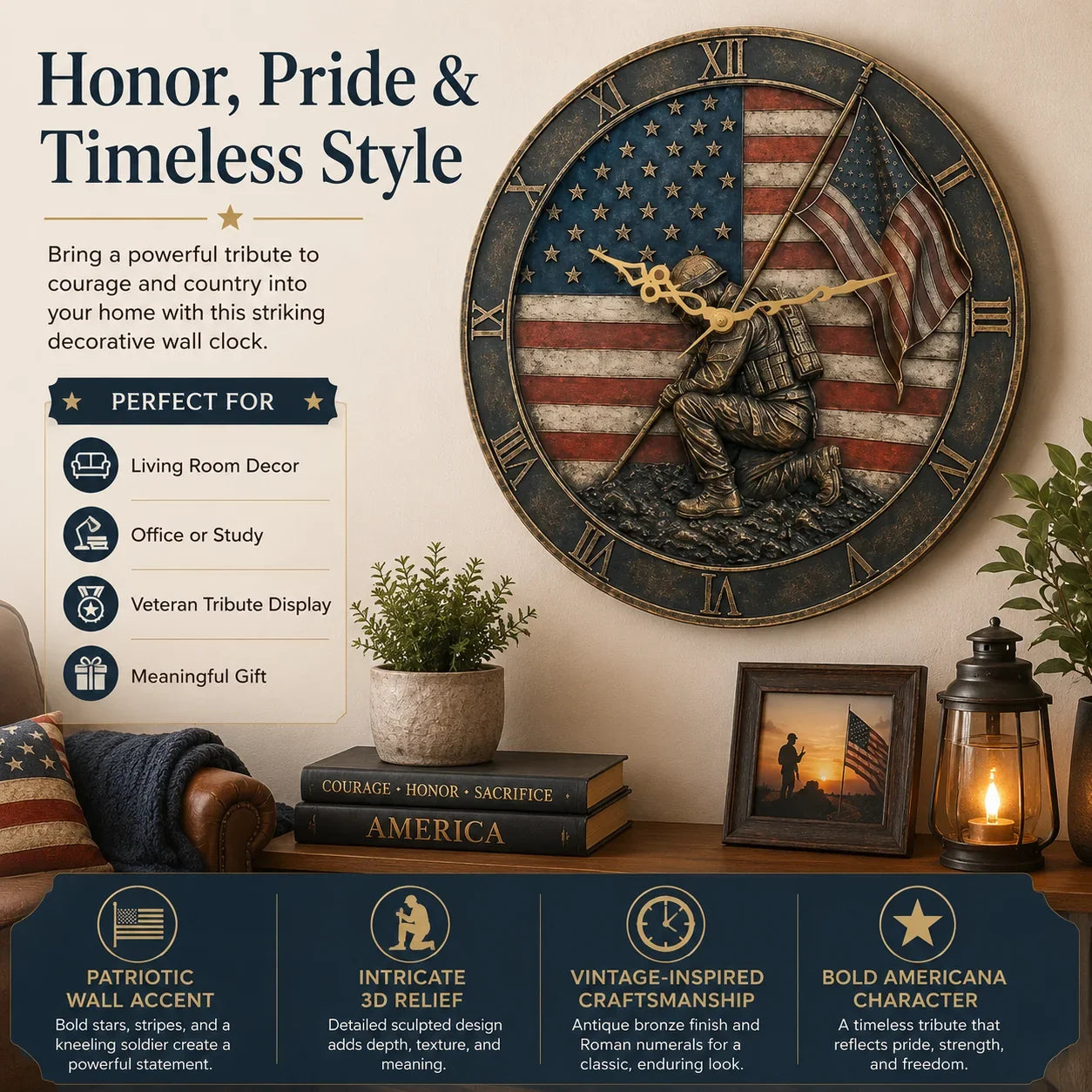 PatriotSpirit – Memorial Wall Clock