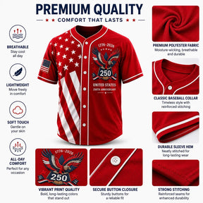 LibertyLegacy – 250th Anniversary Freedom Baseball Jersey