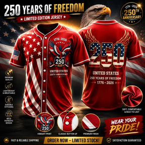 LibertyLegacy – 250th Anniversary Freedom Baseball Jersey