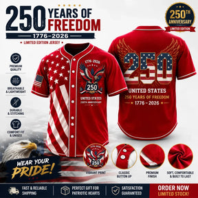 LibertyLegacy – 250th Anniversary Freedom Baseball Jersey
