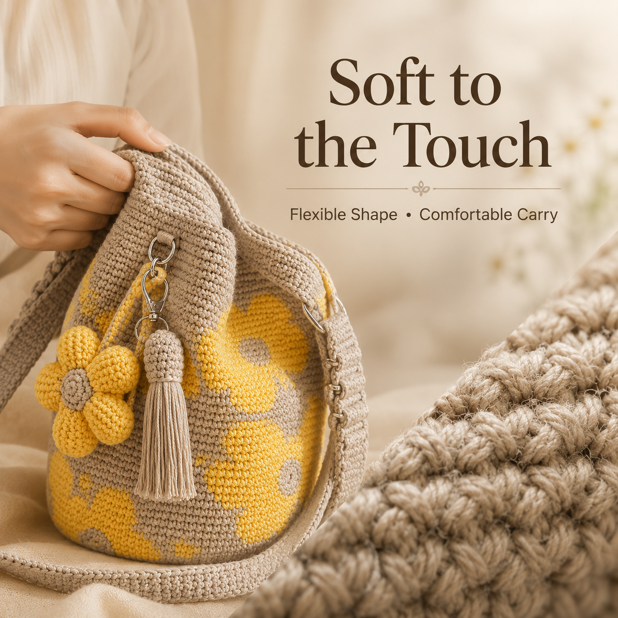 BloomStitch - Handmade Crochet Flower Tote Bag