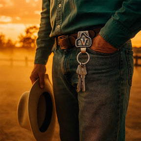 RodeoKey – Western Initial Key Clip
