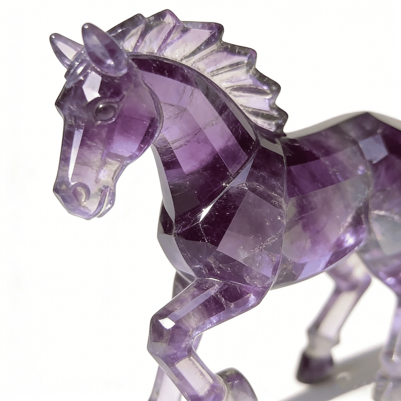 EquiGem – Amethyst Crystal Horse Pendant Keychain