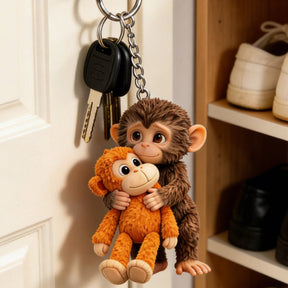 CharmNest – 3D Punch Monkey Emotional Keychain