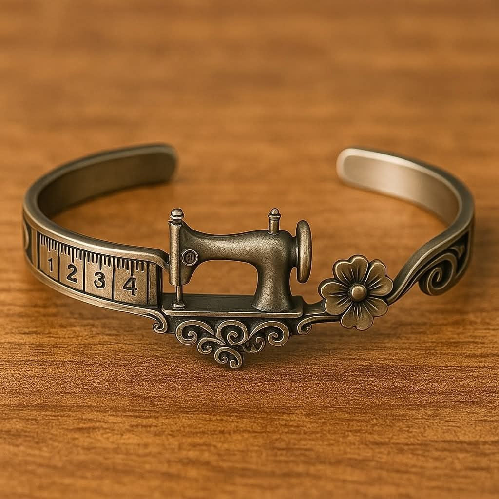 AuraSew – Sewing Machine Bracelet & Ring Set